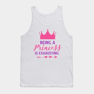 Being A Princess Is Exhausting, Crown, Hearts Tank Top